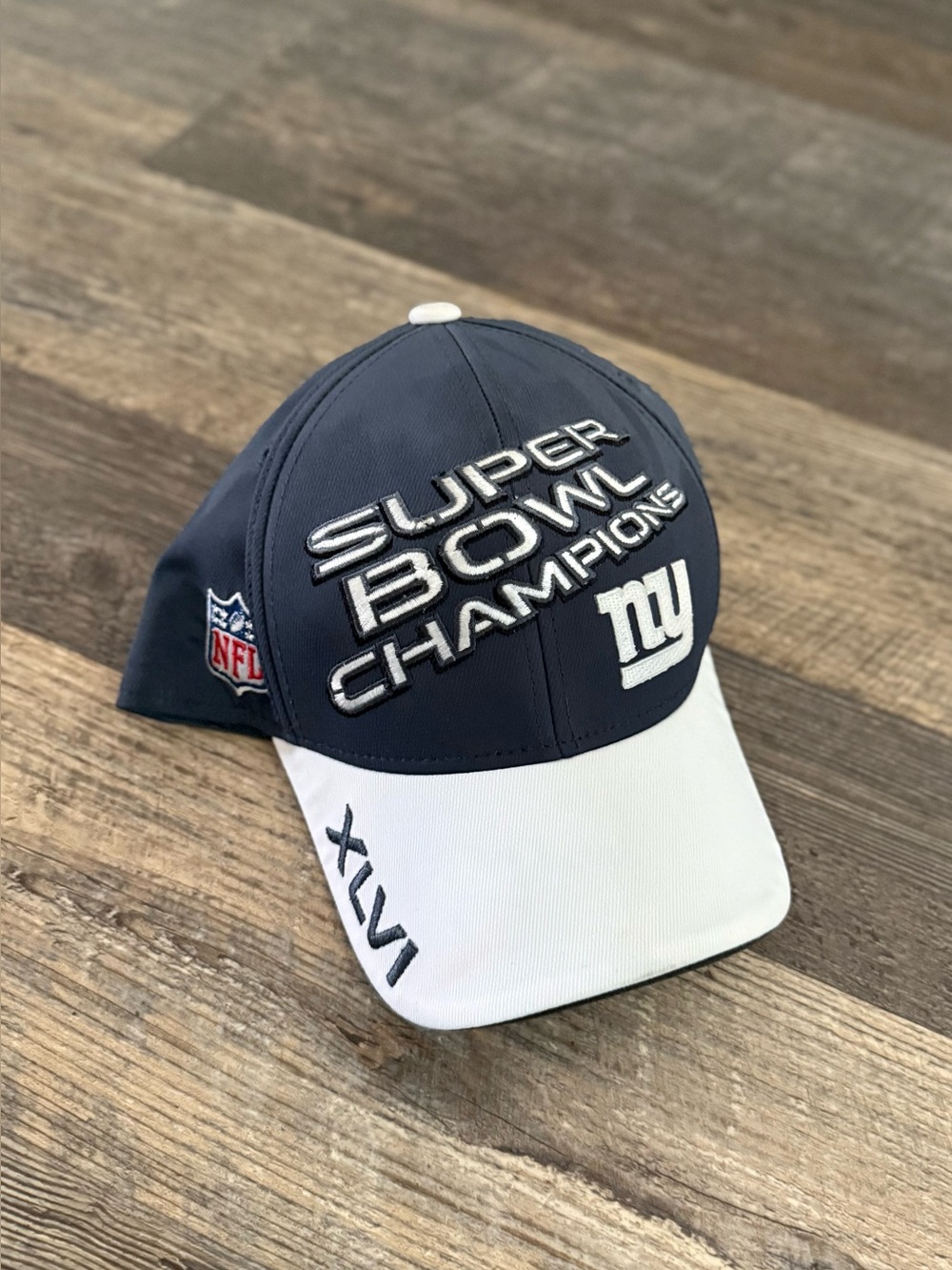 VTG Reebok NY Giants Super Bowl XLVI Champions Hat Cap NFL OnField